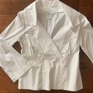 Finley dress Oxford long sleeve white shirt top fitted waist S small 2022